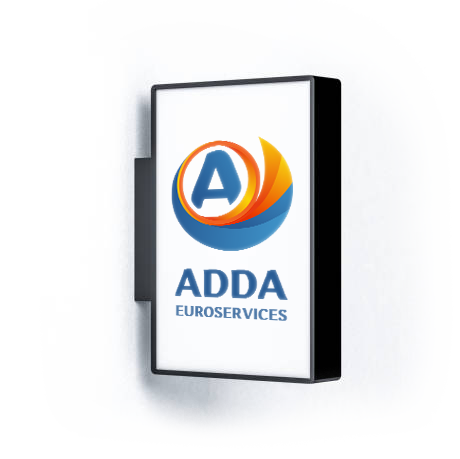 Casetă luminoasă dublă față